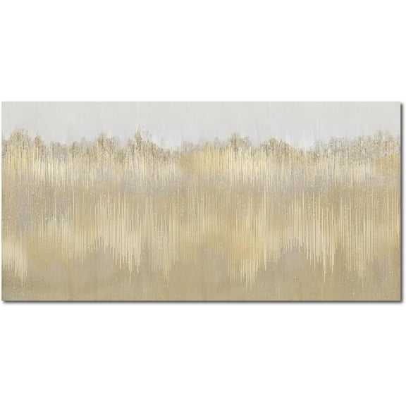 WFSposterAbstract Wall Art for Living Room 24" x 48" Gold Paintings Wall Decor Modern Large Artwork for Bedroom Home Office