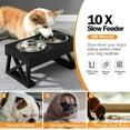 MADDEMCUTE Dog Bowl Stand STF9 with Mat 3 Adjustable Heights,10° Tilted