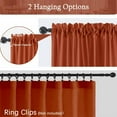 thumbnail image 4 of Terracotta Curtains 84 Inch Length,Burnt Orange Window Curtain for Living Room 2 Panels,Semi Sheer Privacy Rod Pocket Curtains Rustic Drapes, 4 of 5