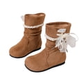 thumbnail image 6 of Girls Mid-Calf Boots Slouch Lace Bow Winter Fashion Casual Shoes for Toddler Little Kid, 6 of 8