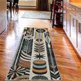 thumbnail image 3 of Ambesonne Boho Decorative Rug Carpet, Bohemian Geometric Leafy Art, 2' 5" x 7' 5", Pale Teal Dark Orange, 3 of 3