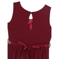 thumbnail image 4 of iEFiEL Kids Girls Jumpsuit Romper Maxi Dress with Rhinestone Belt for Pageant Birthday Party Burgundy 6, 4 of 7