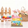 thumbnail image 2 of CoreLiving Easter Tabletop Decorations Colorful Rustic Bunny Wooden Block Signs for Tiered Tray Farmhouse Happy Easter Centerpiece Decor for Home Kitchen Office Party, 2 of 9
