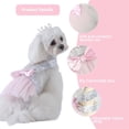 thumbnail image 4 of HQREA Dog Birthday Outfits Dress with Crown Pet Cat Tutu Skirt Party Wedding Dress Princess Costume for Small Dogs, 4 of 5