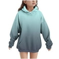 thumbnail image 2 of Cmfcve Children's Pullover Hoodies 4-14 Unisex Kids Gradient Print Athletic Sweatshirts Long Sleeves Soft Fleece Jacket with Pockets, 2 of 9