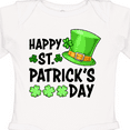 thumbnail image 4 of Inktastic Happy St. Patrick's Day Green Hat and Clovers Boys or Girls Long Sleeve Baby Bodysuit, 4 of 5