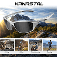 thumbnail image 6 of KANASTAL Sport Sunglasses for Men Women Wrap Around Polarized Sun Glasses with UV400 Protection for Driving Fishing Hiking(Grey), 6 of 9