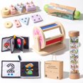 thumbnail image 1 of Juguetes de madera Montessori WOODENFUN – Set de aprendizaje 6 en 1, 1 of 6
