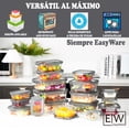 thumbnail image 4 of Set de 18 Recipientes de Vidrio Jumbo con Tapas Herméticas – A prueba de fugas, Aptos para Horno, Refrigerador y Congelador – 36 Piezas para Alimentos, 4 of 7