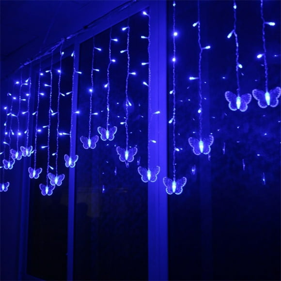 Costyle 110 V Butterfly LED String Curtain Lights Lights Christmas Wedding Party Decor 3.5 M Blue