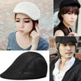 thumbnail image 3 of Mesh Newsboy Cap Mesh Breathable Summer Cap Adjustable Newsboy Beret Cap Cabbie Flat Cap, 3 of 4