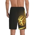 thumbnail image 5 of Salouo Golden Dice Pattern Men's Sleep Pajama Shorts,Pajama Bottoms Elastic Waistband Sleep Pajama Short PJ Shorts for Men -3X-Large, 5 of 6