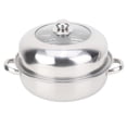 thumbnail image 1 of Olla de acero inoxidable de una sola capa de 28 cm, olla para cocinar al vapor, utensilios de cocina para el hogar, 1 of 14