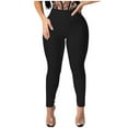 thumbnail image 2 of Lilgiuy Fashion Summer Womens Stretch High Waist Leggings Solid Zipper Casual Long Pants for Office Work Business, 2 of 5