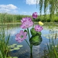thumbnail image 6 of Artificial Lotus Silk Flower Bouquet 9 Heads Faux Water Lily Floral Arrangement Zen Style Vase Home Decor Chinese Style Wedding Centerpiece Living Room Office Table Decoration Gift, 6 of 7