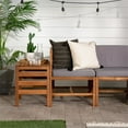 thumbnail image 5 of 5-Piece Outdoor Modular Acacia Wood - 3 seat + Ottoman + Side Table - Brown, 5 of 16