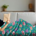 thumbnail image 3 of Floral Soft Flannel Fleece Throw Blanket, Pattern with Lotus Flowers Peonies and Chrysanthemums Oriental Motifs Garden Art, Cozy Plush for Indoor and Outdoor Use, 60" x 80", Multicolor, by Ambesonne, 3 of 5