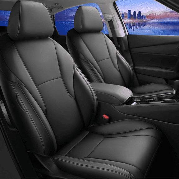 AOMSAZTO Full Set Car Seat Covers Fit fo Honda Acccord 2023 2024 2025 Faux Leather Seat Cover 2 Rows 5 Seats Waterproof Seat Cushion Protector (BLACK)
