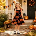 thumbnail image 2 of WhouRiu Girls Halloween Graphic Dresses Sleeveless Crew Neck A Line Dress Kids Comfortable Cute Party Sundress,6-7 Years, 2 of 5