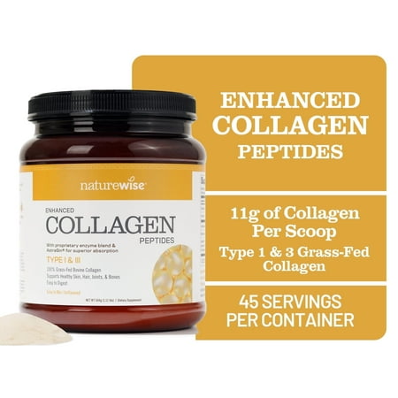 NatureWise Collagen Peptides Powder - Non-GMO, Unflavored - 45 Servings[45-Day Supply]