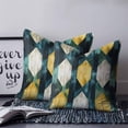 thumbnail image 3 of Teal Yellow Rhombus Decorative Pillowcase 16''x16'', Geometric Abstract Art Throw Pillow Covers Soft Cushion Case for Couch Sofa Bedroom Living Room, Pillowcase Boho Decor, 3 of 8