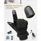 thumbnail image 5 of Injueey Guantes completos cálidos de invierno impermeables pantalla táctil negra PU grueso vellón resistente a desgarros mitones Suministros térmicos, 5 of 6