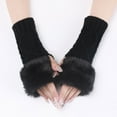 thumbnail image 5 of GZEFJRQM Winter Gloves Knitted Fingerless Gloves for Women Cold Weather Warm Gloves Windproof Elastic Thermal Texting Gloves with Fur Guantes Christmas Gifts, 5 of 5