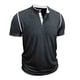thumbnail image 5 of Usted Es Más Que una Prueba de Puntuación de la Camisa de los Hombres de Color Sólido Se Levantan Cuello Blusa, Casual de Manga Corta Botón de los Hombres Camisas con Mezcla Suave de Viscosa, Ligero, 5 of 7