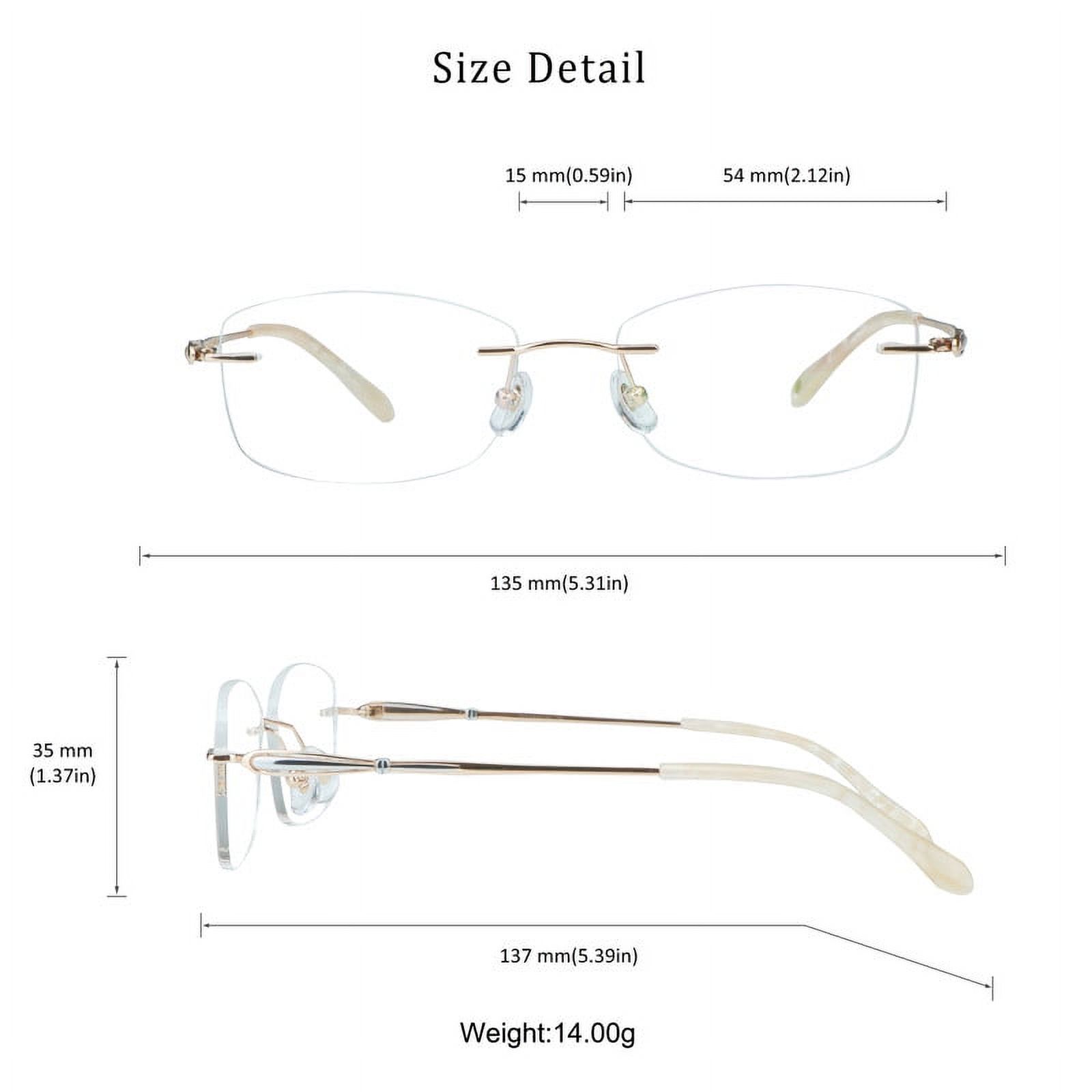 LifeArt Pure Titanium Frame Glasses/Blue Light Blocking Reading Glasses, Reduce Eyestrain, Stylish for Women(Champagne,+2.50 Magnification)