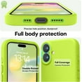 thumbnail image 2 of KOMI Designed for iPhone 16 Pro Case, Premium Silicone with [Soft Anti-Scratch Microfiber Lining] Shockproof Protective Phone Case for Men Women Girls 6.3", Fluorescent Green, 2 of 7