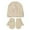 Beige, variant on Krdevn Solid Knit Turn up Edge Cap and Mitten Set, Stretchy Secure Fit for Casual Everyday Wear (Baby,Toddler),S