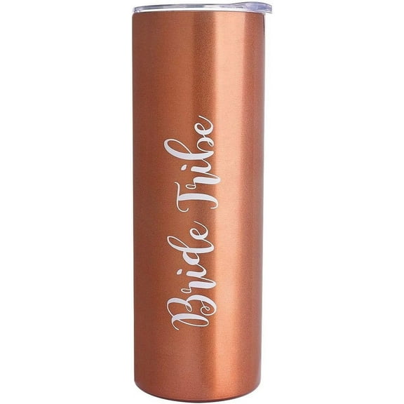 Bride to Be 20oz Skinny Tumbler: Stainless Steel Wine Tumblers – Perfect Engagement & Wedding Gifts for Bridesmaids – Ideal Bachelorette Party Supplies & Games – Bridal Tribe Keepsake