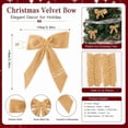 thumbnail image 2 of 12pc Khaki Velvet Christmas Bows Ornaments for Wreath Tree Garland Mantel Gift Box Holiday Decor, 2 of 8