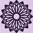 thumbnail image 1 of Ahgly Tapis d'Intérieur Lavable en Machine Carré Transitionnel Fleur Rose, 4 Pieds Carré, 1 of 7
