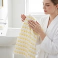 thumbnail image 4 of Unique Bargains Checkered Cotton Soft Absorbent Hand Towel Yellow 1pc 29" x 13", 4 of 8