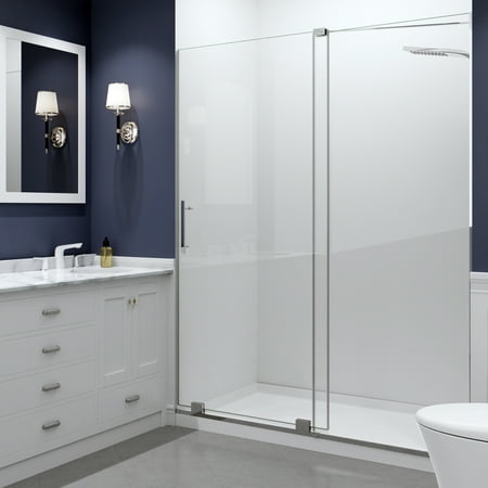 ANZZI Longboat Series 60 in. x 76 in. Semi-Frameless Sliding Shower Door in Polished Chrome