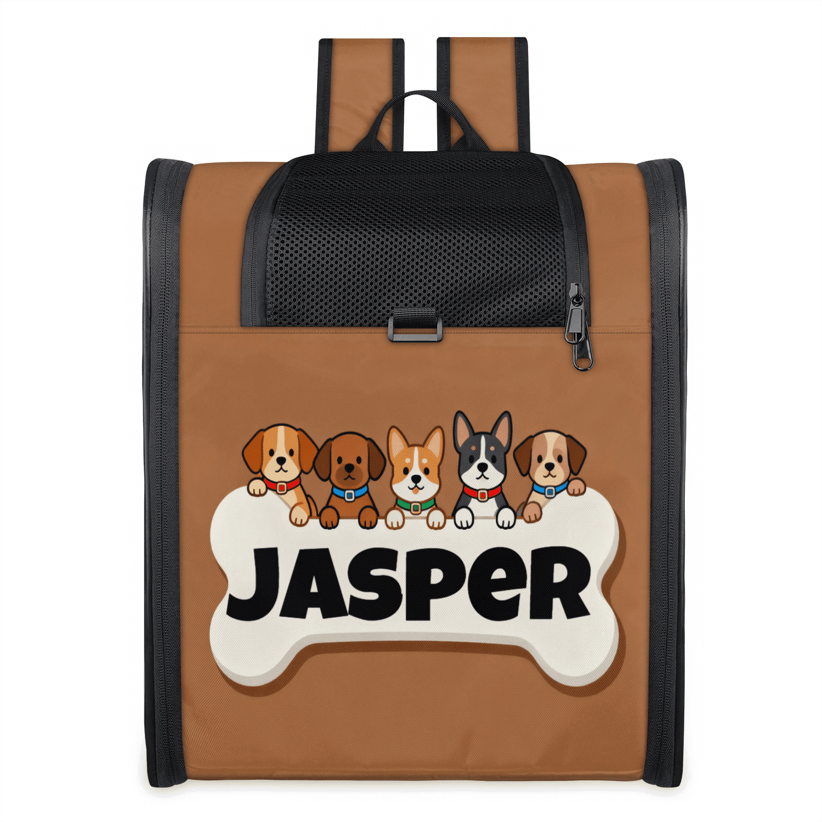 Personalized Pet Backpack Carrier for Cats and Puppies,Breathable Mesh,Custom Name Pet Travel Bag with Escape Proof Lock & Removable Pad