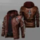 thumbnail image 2 of Chaqueta de cuero de Pu para hombre, abrigo cálido a prueba de viento, estilo europeo, otoño, 2 of 3