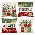 thumbnail image 3 of Xuniizn Christmas Pillow Covers 18x18 inch Set of 4 Xmas Decorations Soft Plush Faux Fur Wool Christmas Throw Pillow Cases Winter Holiday Decor for Sofa Living Room, 3 of 7