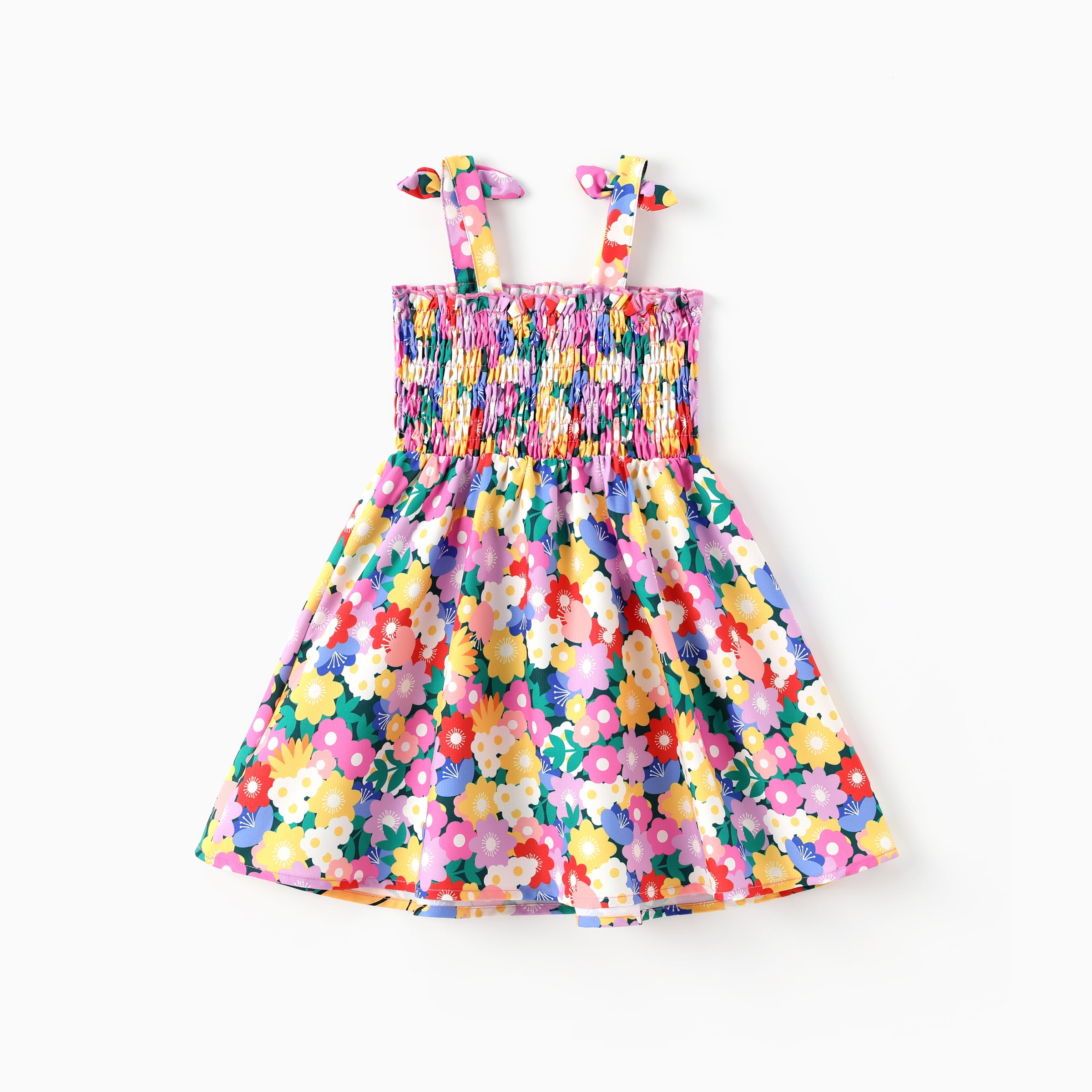 Disney Toddler Girls Dresses Minnie Mouse Graphic Cute Flower Bow Suspender Smocked Dress Size 3T