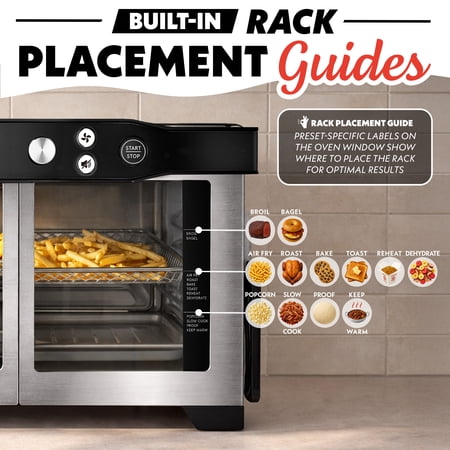 Gourmia French Door 6-Slice Digital Toaster Oven Air Fryer with Integrated Temperature Probe, 24L, Stainless Steel