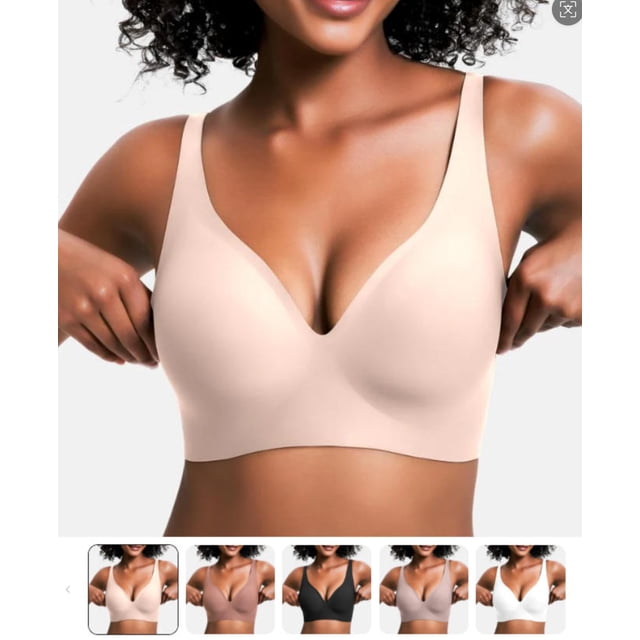 Sujetador push-up sin costuras Zeriluna, sujetador invisible sin aros,Color de piel 2XL