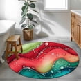 thumbnail image 4 of Watercolors Red Blue Green Round Living Room Rugs 4 ft, Modern Art Washable Area Rug with Non-Slip Sturdy Edge Binding Round Carpet for Entryway Kitchen Bedroom Bathroom, 4 of 9