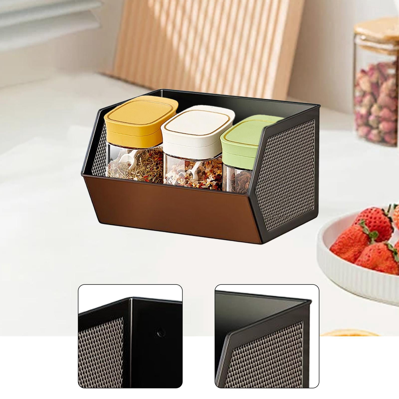 Seasoning Rack Kitchen Organizer Fridge Shelf Waterproof Carbon Steel for Refrigerator Pantry and Home Storage
