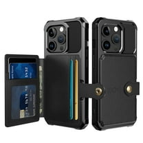 Dteck for iPhone 16 Pro Max Case with Card Holder, Hybrid Rubber Bumper Shockproof Magnetic Back Flip Case for iPhone 16 Pro Max Wallet Case for Women Men, Black