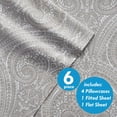 thumbnail image 3 of Sweet Home Collection Paisley Print Microfiber 1500 Series 6 Piece Sheet Set Full,, 3 of 4
