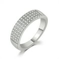 thumbnail image 1 of Visland Women Ring High-end Stainless Anti-rust Sturdy Non-Fading Shiny Smooth Surface Colorfast Lady Finger Ring Gift, 1 of 8