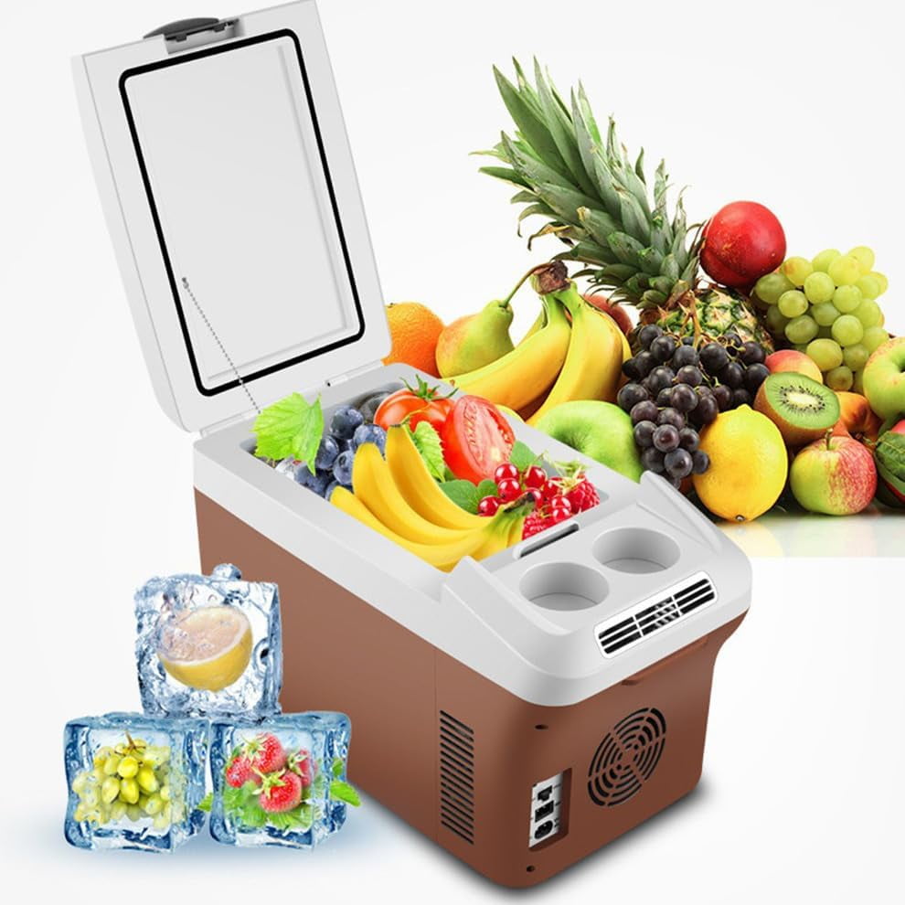 15L Car Electric Cooler and Warmer 12V/24V/110V, Hot Cold Portable Electric Cool Box Mini Fridge Quiet Camping Freezer Vehicle Truck RV Boat,Fast Cooling for Both Car And Home Use