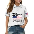 thumbnail image 4 of CCRFTGI 4th of July Pique Polo Shirts for Boys Girls Patriotic 250 Anniversary USA Flag Quick Dry School Uniform Shirts for Kids Summer Lapel Collar T Shirt Short Sleeve Shirt White 5-6 Years, 4 of 7
