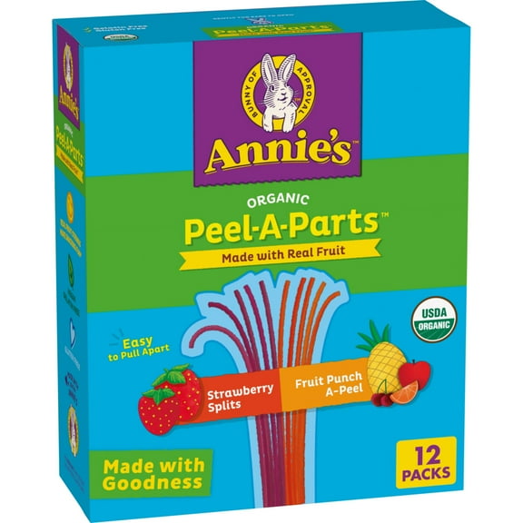 Annie's Organic Fruit Peel-A-Parts Fruit Flavored Snacks Variety Pack, 12 Count, 6.7 oz